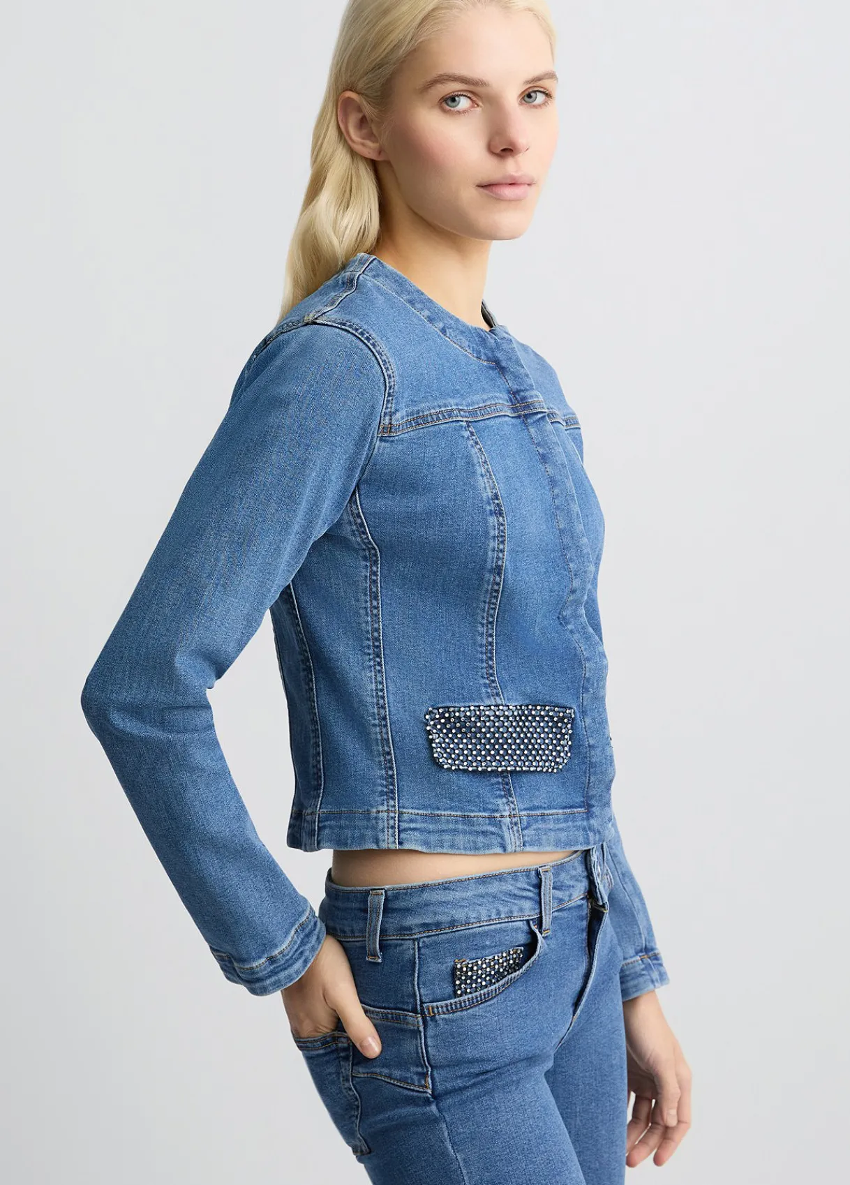Liu Jo Veste en denim avec strass|Femme Vestes