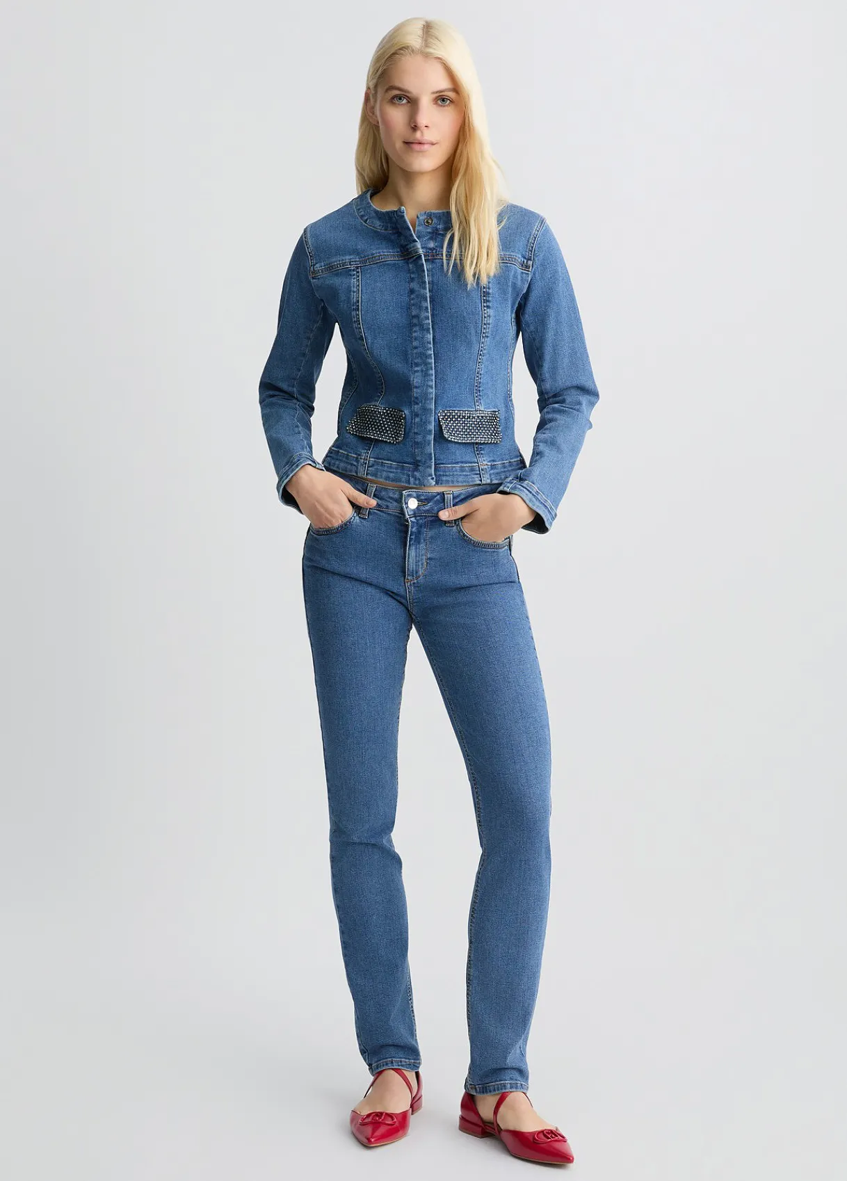 Liu Jo Veste en denim avec strass|Femme Vestes