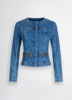 Liu Jo Veste en denim avec strass|Femme Vestes