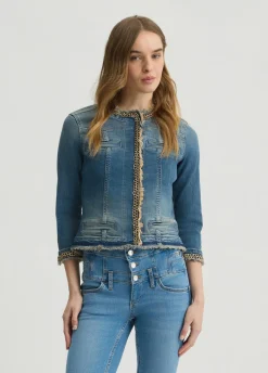 Liu Jo Veste en toile denim avec chaînes|Femme Manteaux|Vestes