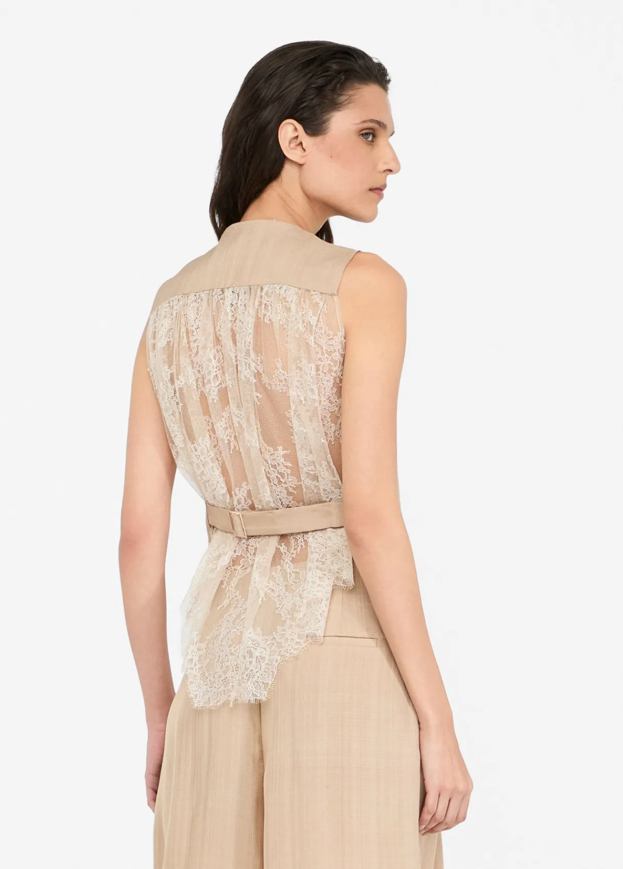 Liu Jo Veste sans manches avec détail en dentelle|Femme Vestes|Tailleurs