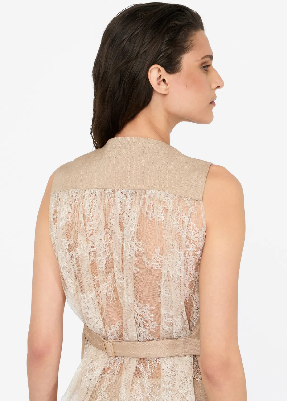 Liu Jo Veste sans manches avec détail en dentelle|Femme Vestes|Tailleurs
