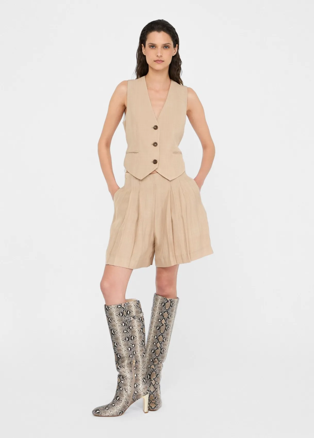 Liu Jo Veste sans manches avec détail en dentelle|Femme Vestes|Tailleurs
