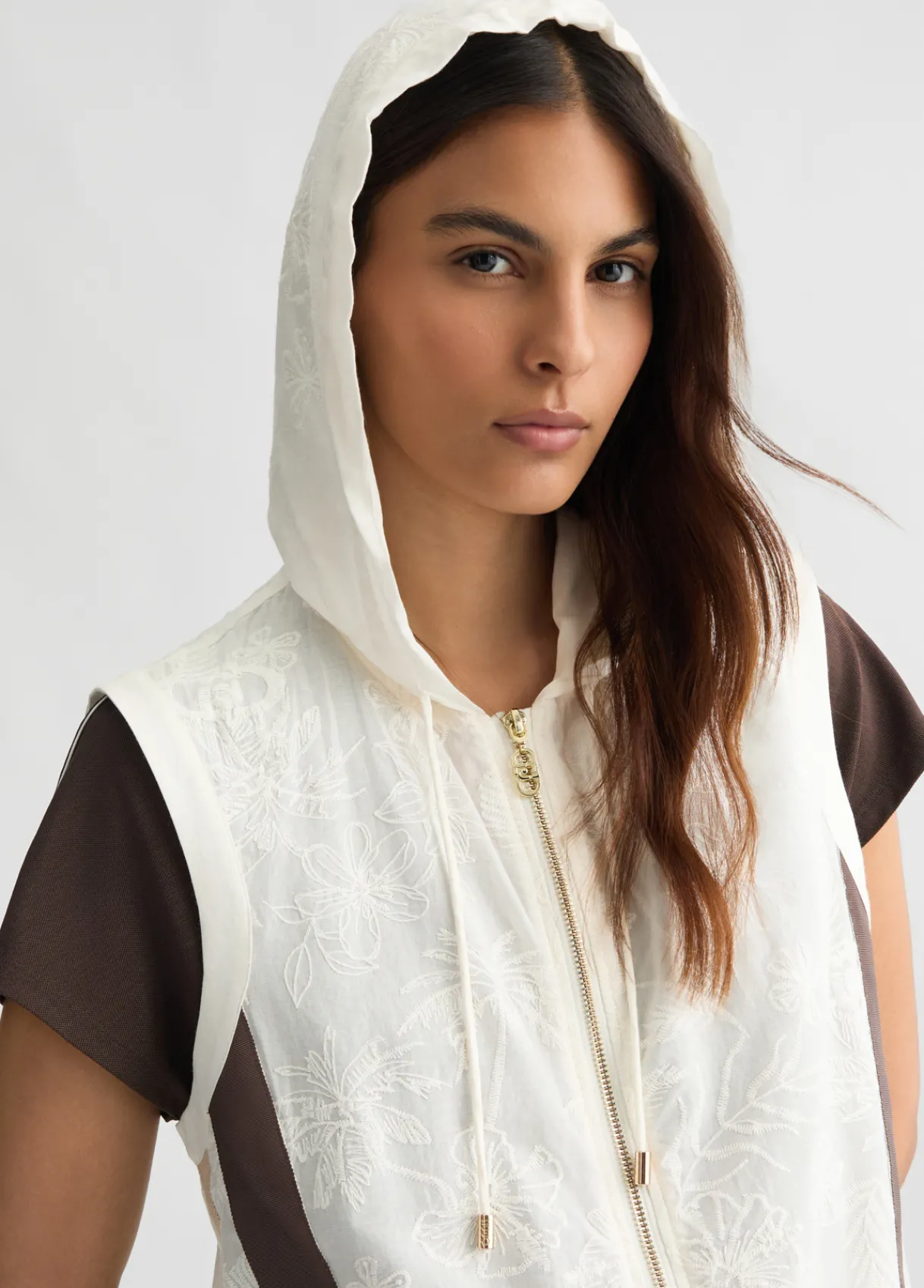 Liu Jo Veste sans manches en coton avec broderies|Femme Vêtements De Sport|Vestes