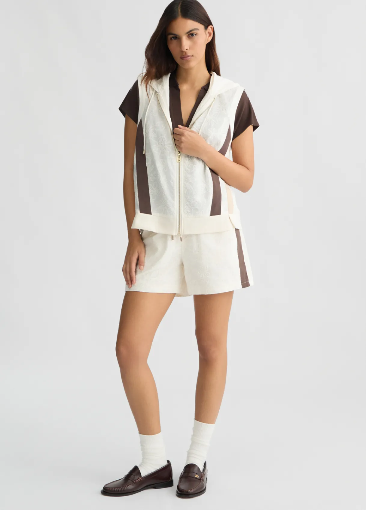 Liu Jo Veste sans manches en coton avec broderies|Femme Vêtements De Sport|Vestes