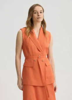 Liu Jo Veste sans manches en lin mélangé|Femme Vestes|Tailleurs
