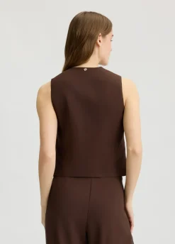 Liu Jo Veste sans manches élégante en sergé|Femme Vestes|Tailleurs