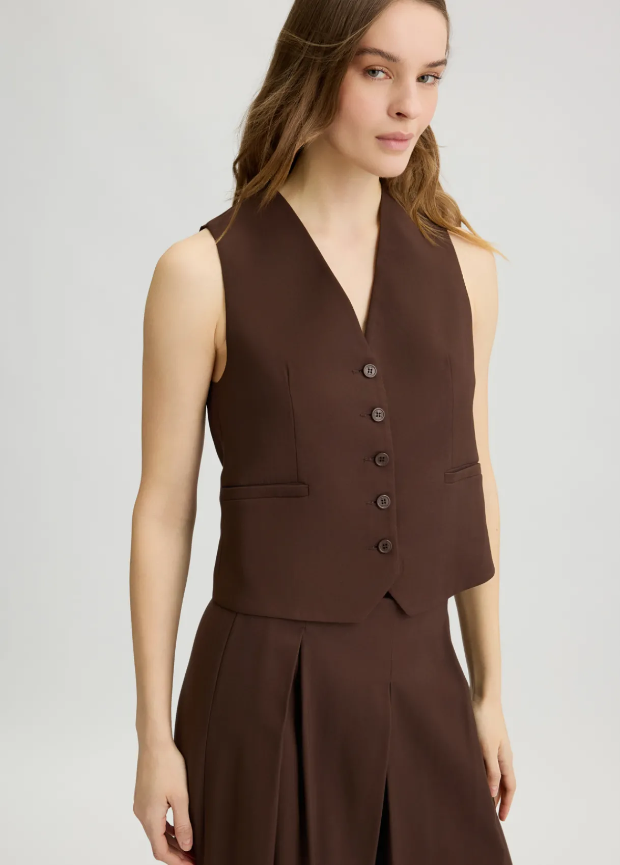 Liu Jo Veste sans manches élégante en sergé|Femme Vestes|Tailleurs