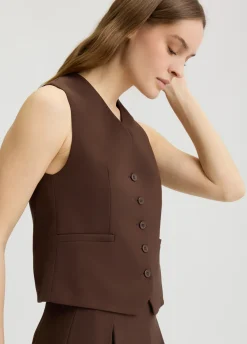 Liu Jo Veste sans manches élégante en sergé|Femme Vestes|Tailleurs