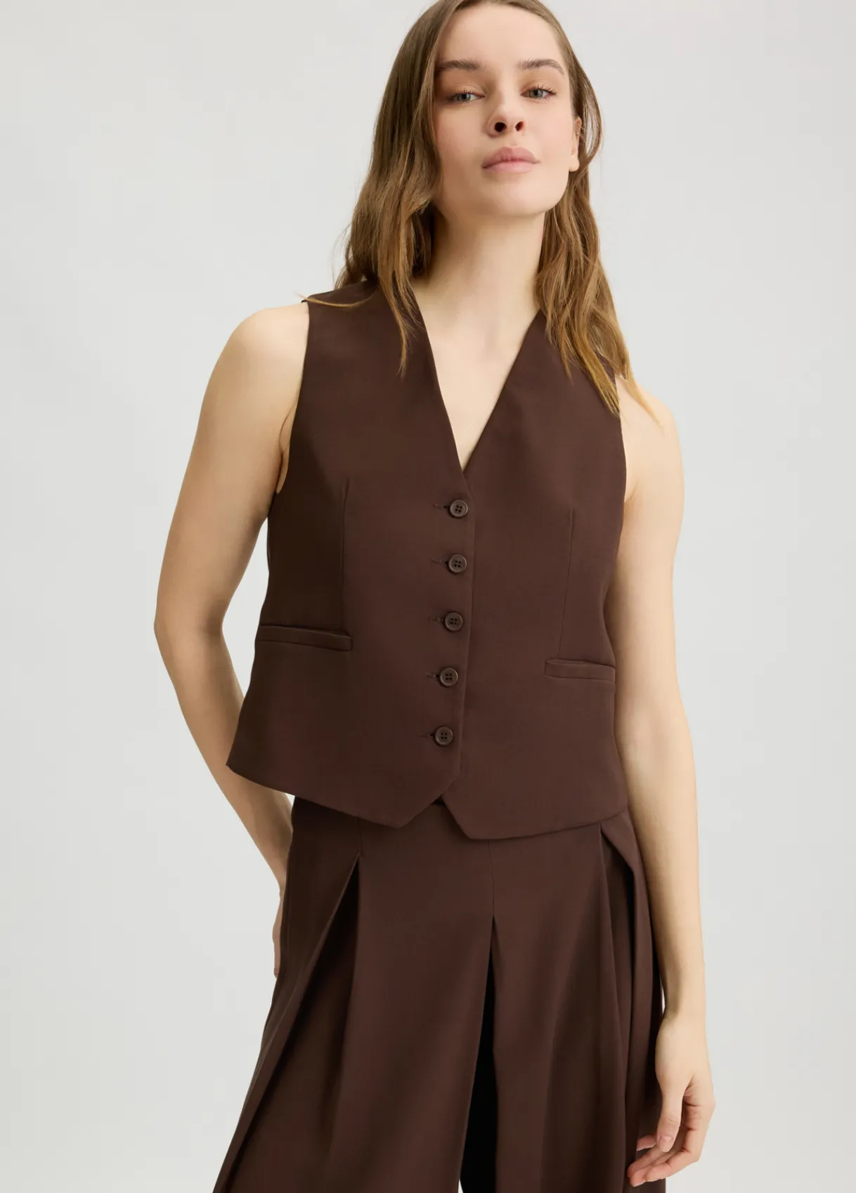 Liu Jo Veste sans manches élégante en sergé|Femme Vestes|Tailleurs