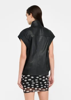 Liu Jo Veste sans manches oversize en cuir|Femme Vestes