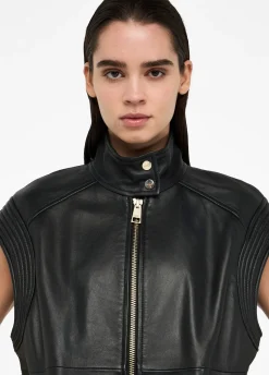 Liu Jo Veste sans manches oversize en cuir|Femme Vestes