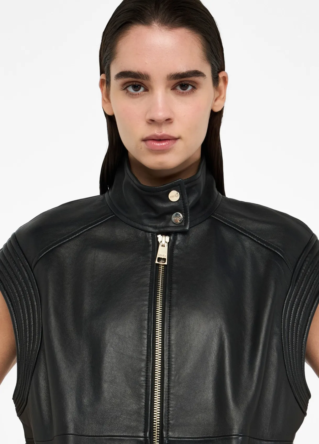 Liu Jo Veste sans manches oversize en cuir|Femme Vestes