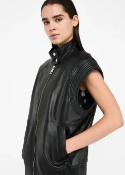 Liu Jo Veste sans manches oversize en cuir|Femme Vestes