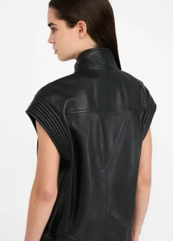 Liu Jo Veste sans manches oversize en cuir|Femme Vestes