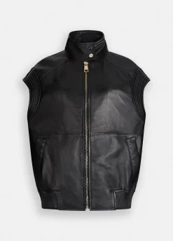 Liu Jo Veste sans manches oversize en cuir|Femme Vestes