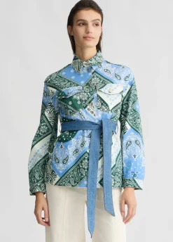Liu Jo Veste surchemise en coton imprimé|Femme Vestes|Tailleurs