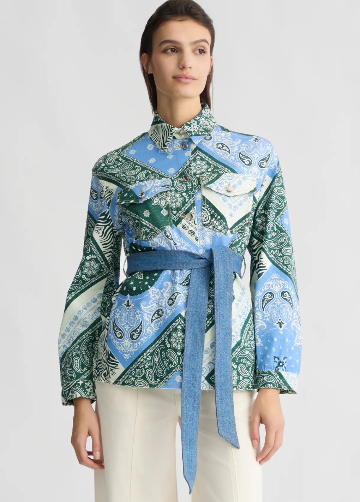 Liu Jo Veste surchemise en coton imprimé|Femme Vestes|Tailleurs